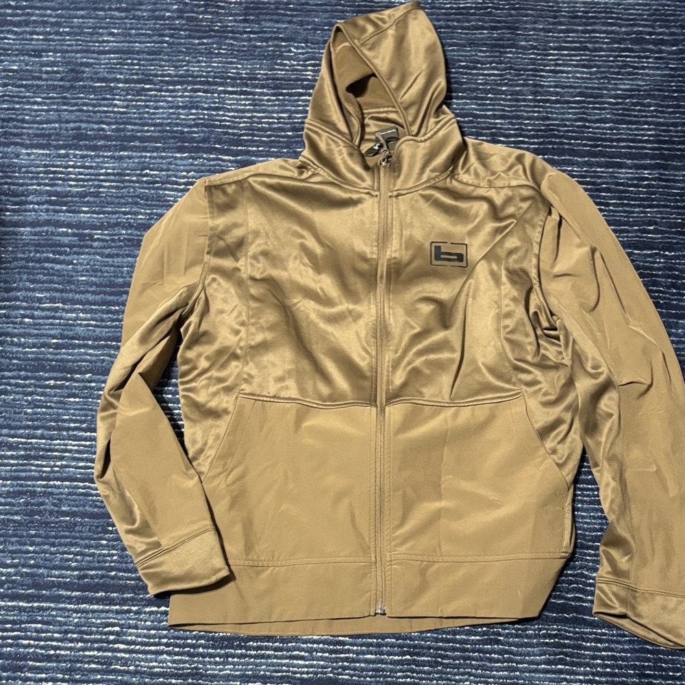 Banded Tan Hooded Jacket